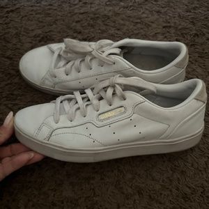 White women’s adidas sleek sneakers